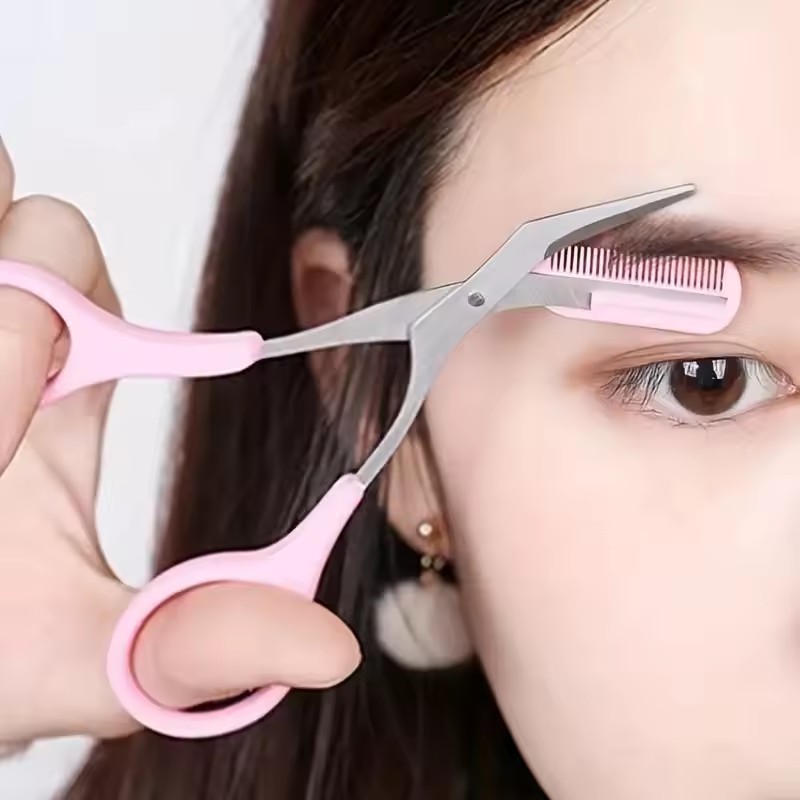 Electric Razor - Tesoura de Sobrancelha Segura com Pente,
