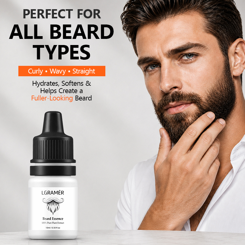 Beard Oil - Sérum para Crescimento de Barba Masculina,