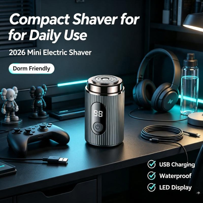 Barbeador Elétrico Mini 2026 P - Mens Grooming Travel Kit avaliação e preço