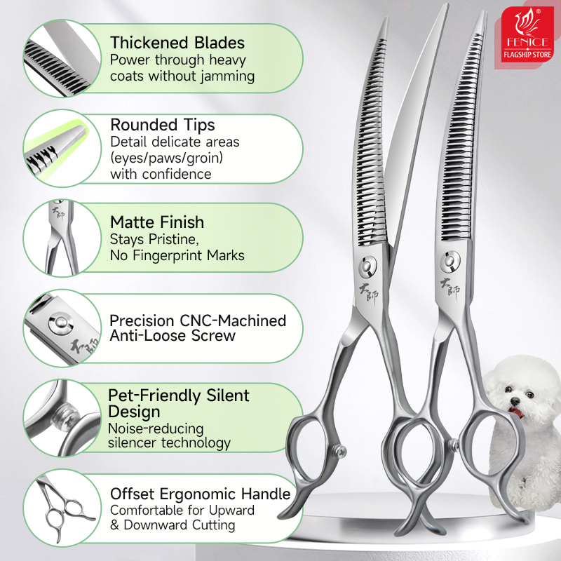 Tesoura Curva Fenice Master Se - Grooming Scissors avaliação e preço