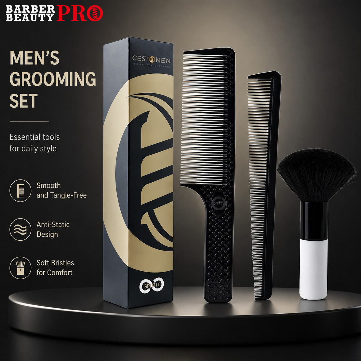 Conjunto de 3 pentes profissio - Men'S Grooming Hairstyles avaliação e preço