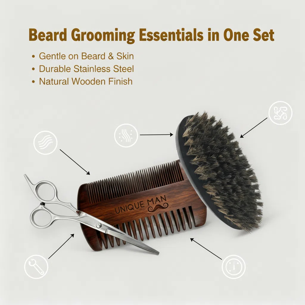 Conjunto de barba masculino ex - Grooming Kit avaliação e preço