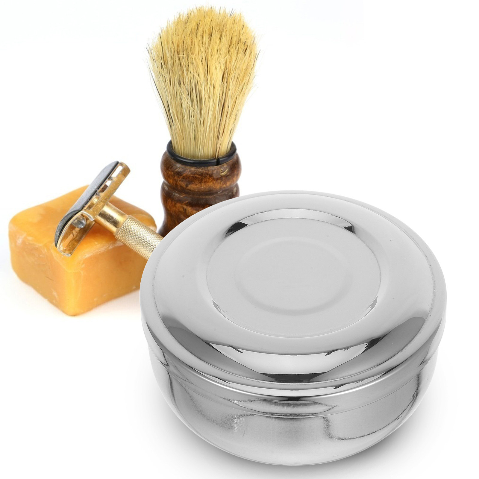Tigela de barbear em metal com - Mens Grooming Travel Kit avaliação e preço
