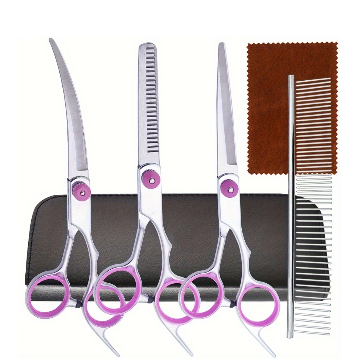 Conjunto de 5 Tesouras Profiss - Grooming Scissors avaliação e preço