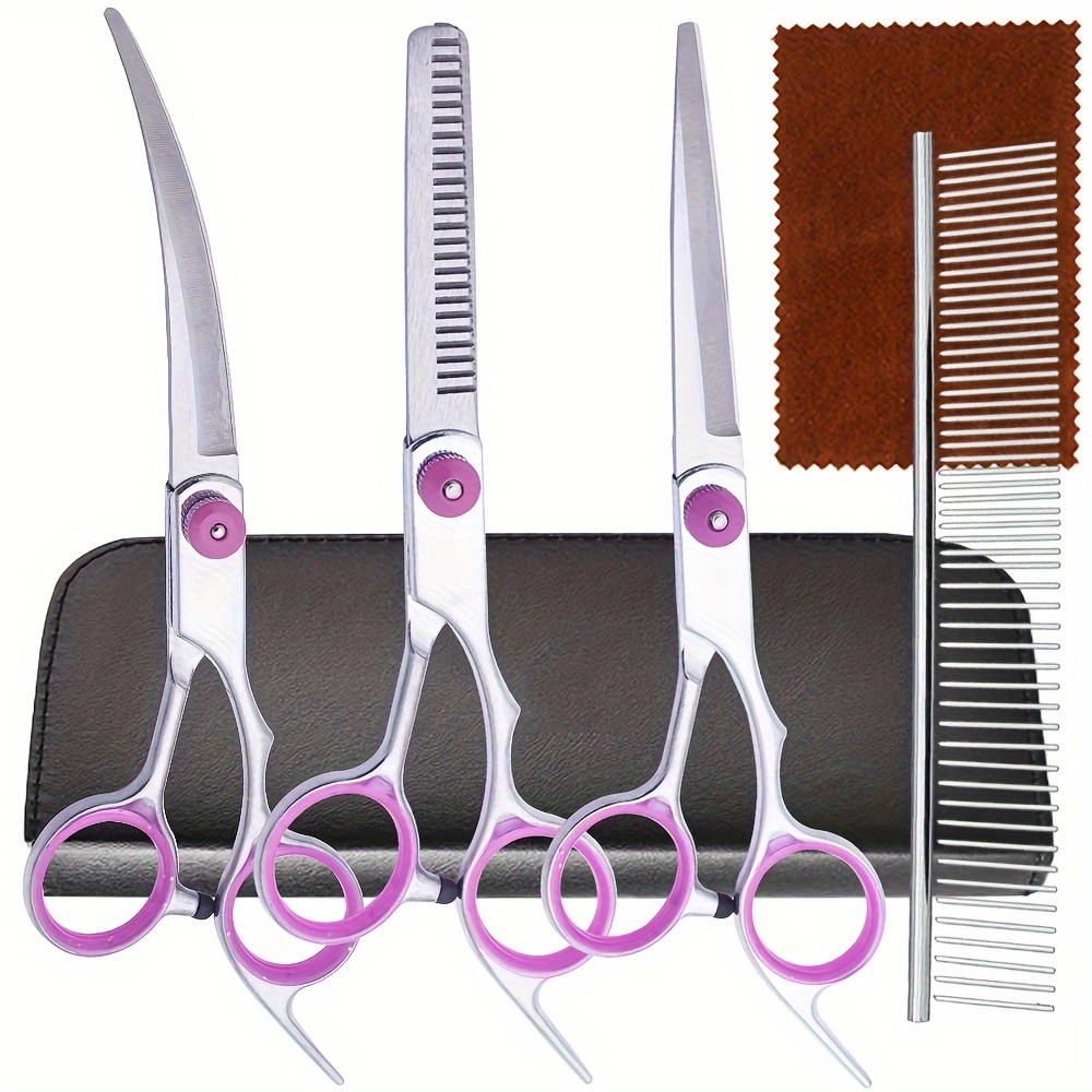 Conjunto de 5 Tesouras Profiss - Grooming Scissors avaliação e preço